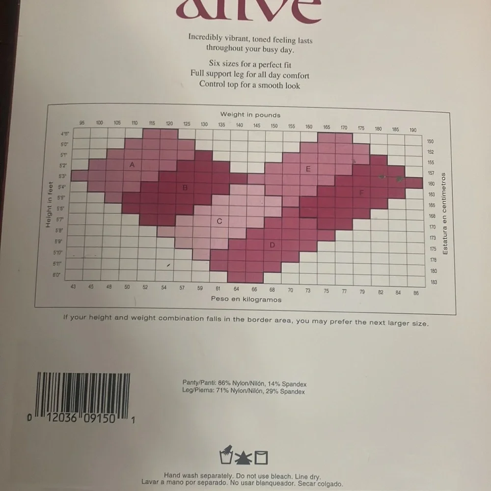 Set of 2 2004 Hanes Alive Full Support Pantyhose Style 810 Size A Little Color